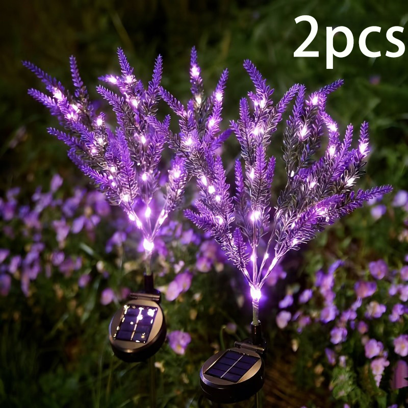 Smart Garden Solar Lights - 1/2 шт. 7-светодиодные фиолетовые солнечные садовые