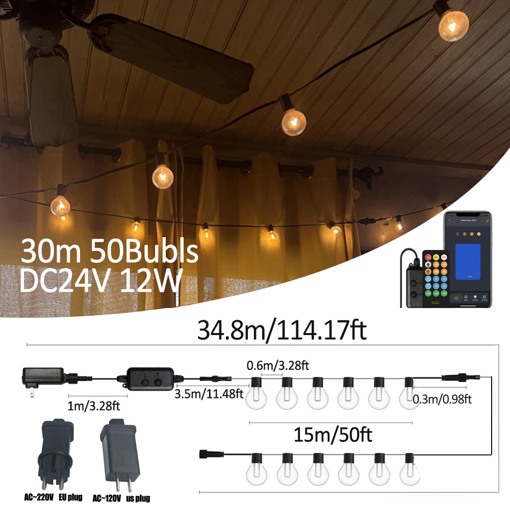 Smart Garden Led Lights - G40 умные уличные светодиодные гирлянды «сделай