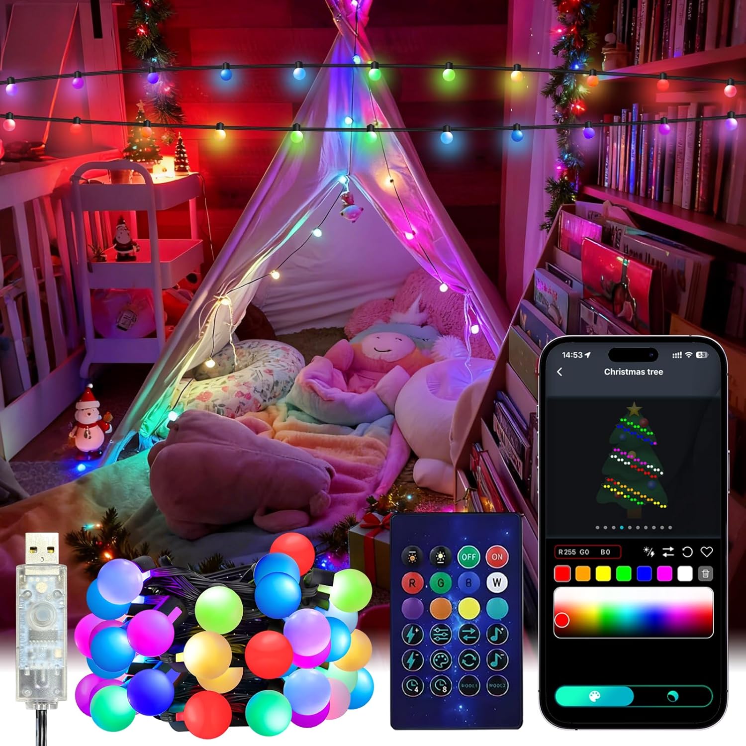 Smart Garden Led Lights - Умные гирлянды-глобусы 5/10 м RGB, меняющие