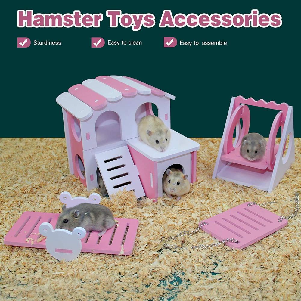 Insect Hotel Wood - Набор игрушек для хомяков: деревянный домик,